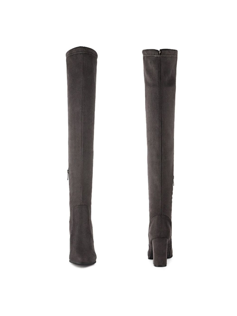Dream Pairs Women’s Thigh-High Boots Chunky Heel Faux Suede Over Knee 3.5” - Picture 3 of 17